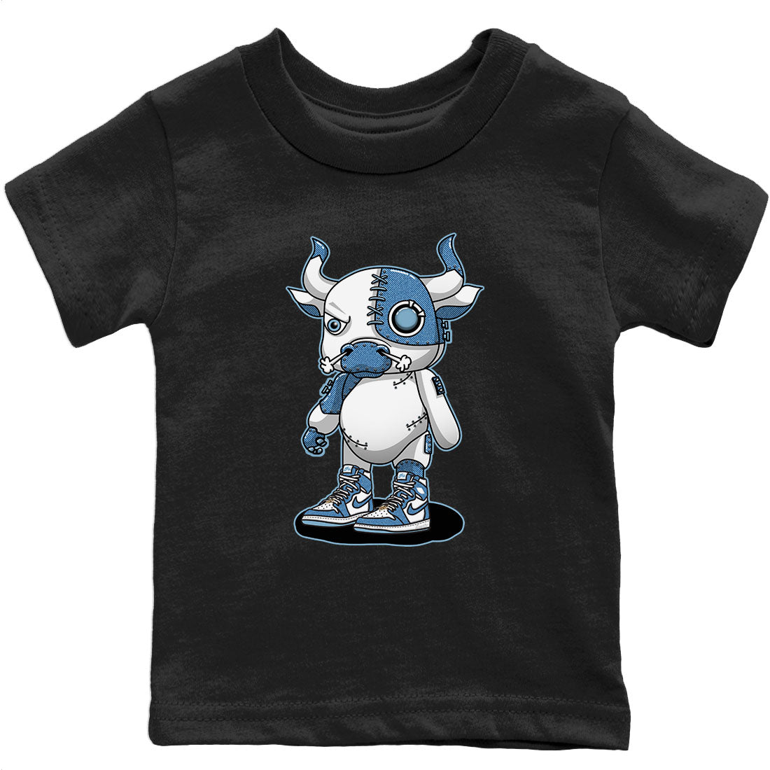 Jordan 1 Denim Sneaker Match Tees Cyborg Bull Sneaker Tees Jordan 1 Denim Sneaker Release Tees Kids Shirts