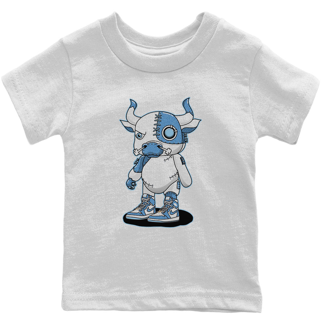 Jordan 1 Denim Sneaker Match Tees Cyborg Bull Sneaker Tees Jordan 1 Denim Sneaker Release Tees Kids Shirts