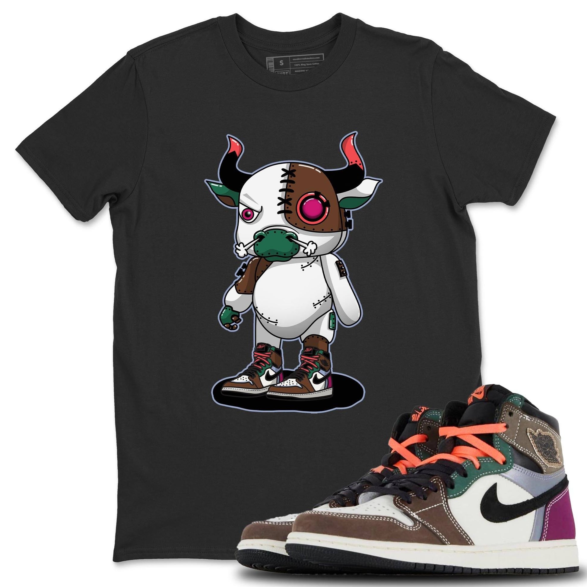 Jordan 1 Hand Crafted Sneaker Match Tees Cyborg Bull Sneaker Tees Jordan 1 Hand Crafted Sneaker Release Tees Unisex Shirts