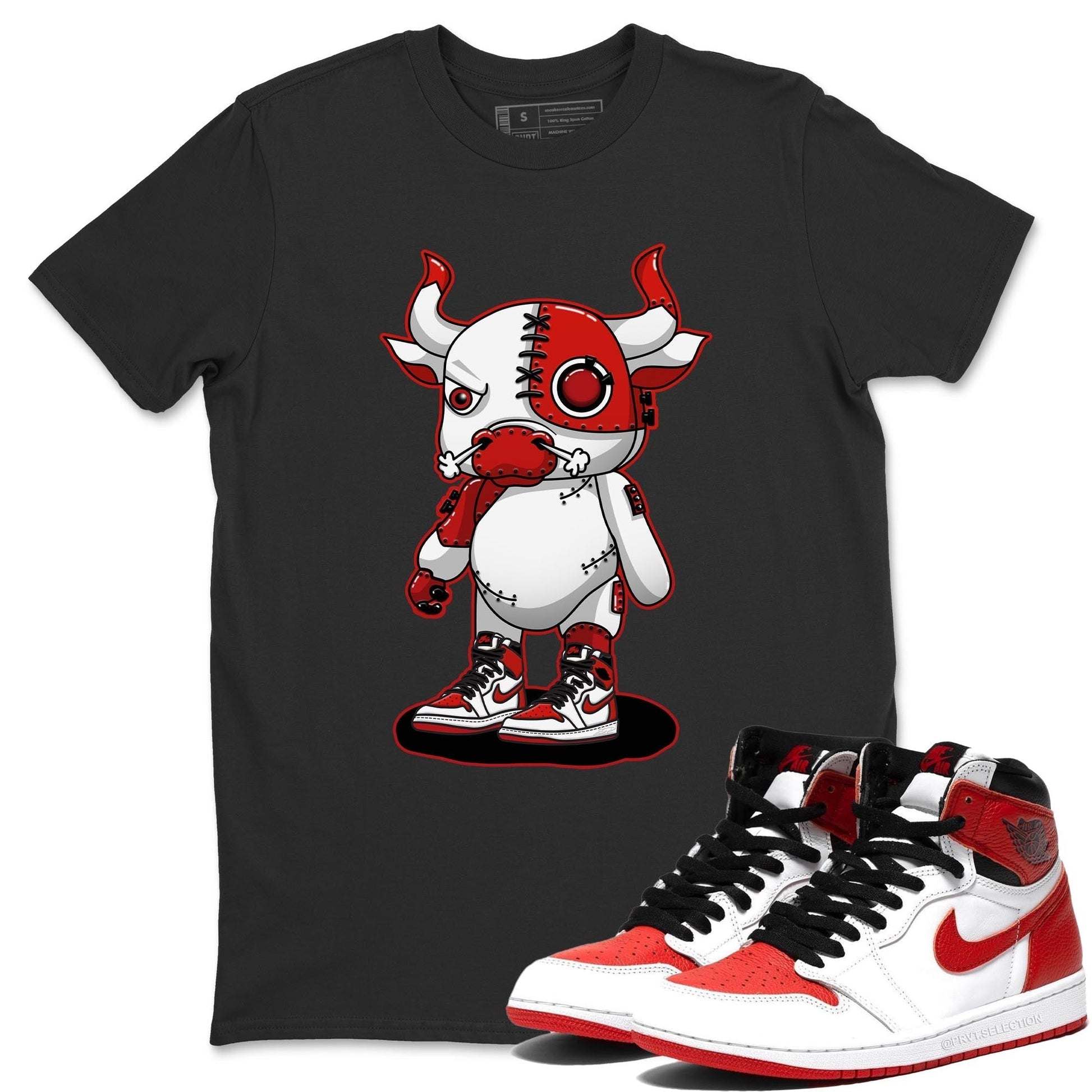 Jordan 1 Heritage Sneaker Match Tees Cyborg Bull Sneaker Tees Jordan 1 Heritage Sneaker Release Tees Unisex Shirts