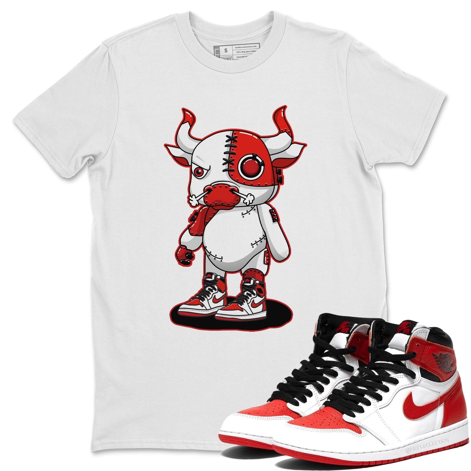 Jordan 1 Heritage Sneaker Match Tees Cyborg Bull Sneaker Tees Jordan 1 Heritage Sneaker Release Tees Unisex Shirts