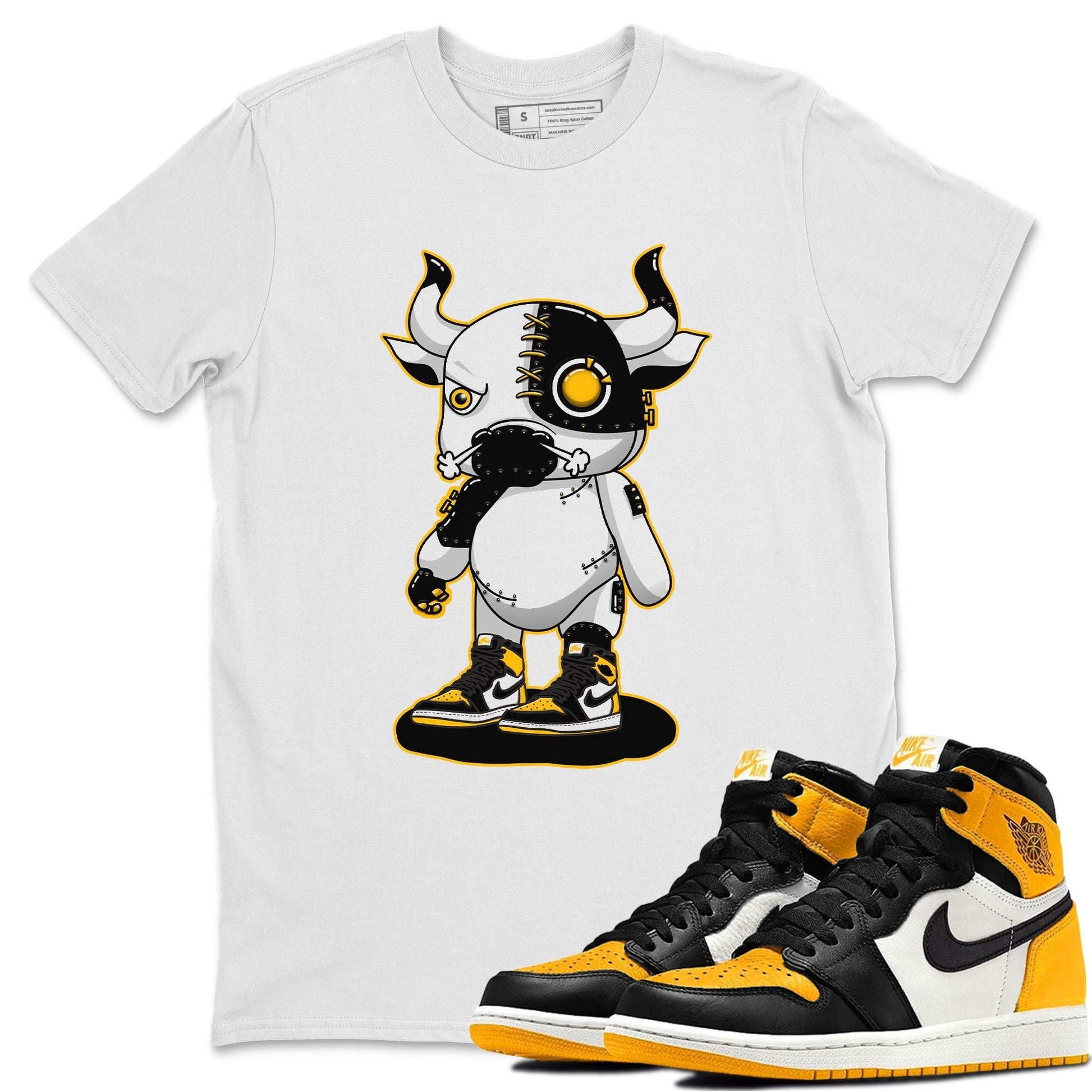 Jordan 1 Taxi Sneaker Match Tees Cyborg Bull Sneaker Tees Jordan 1 Taxi Sneaker Release Tees Unisex Shirts