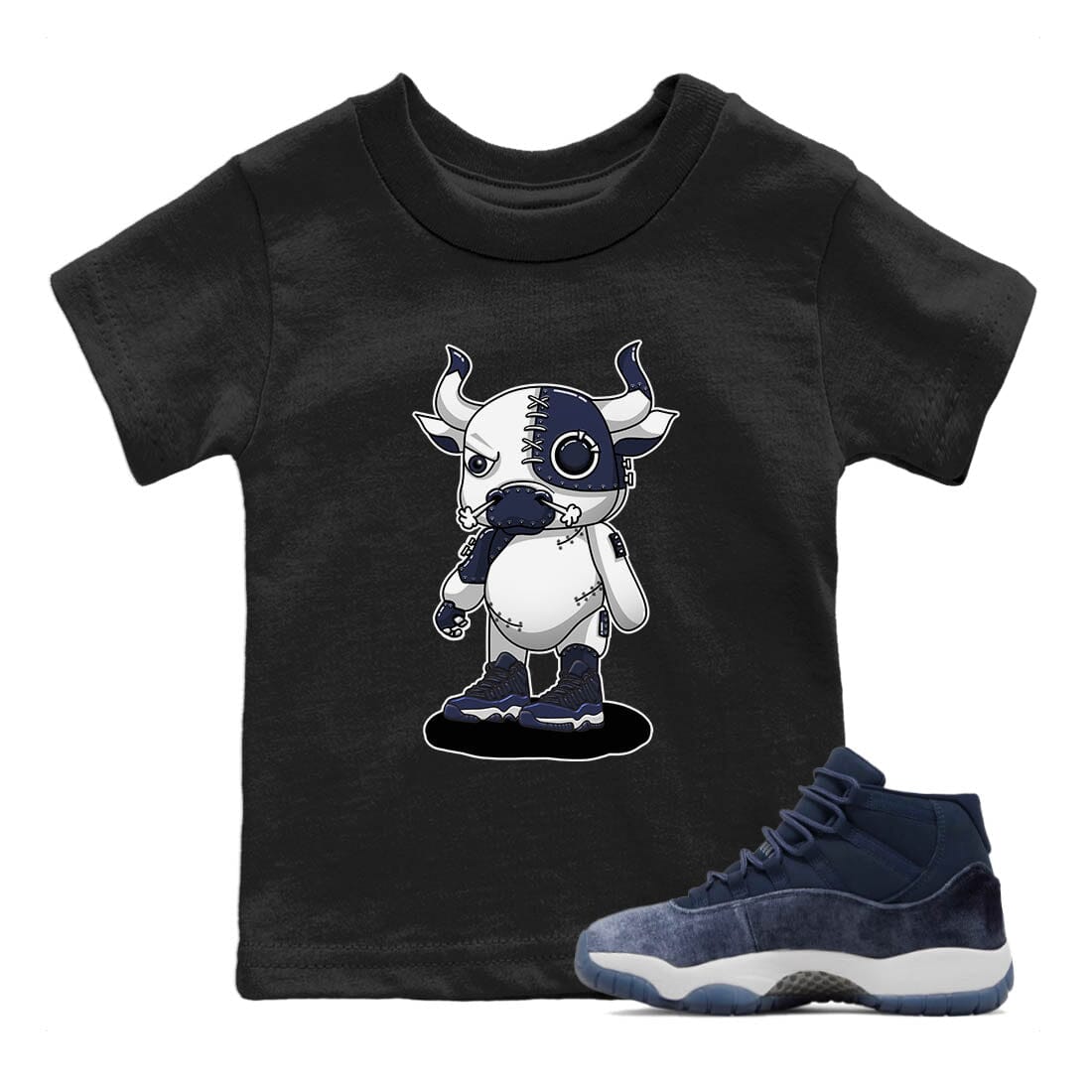 Jordan 11 Midnight Navy Sneaker Match Tees Cyborg Bull Sneaker Tees Jordan 11 Midnight Navy Sneaker Release Tees Kids Shirts