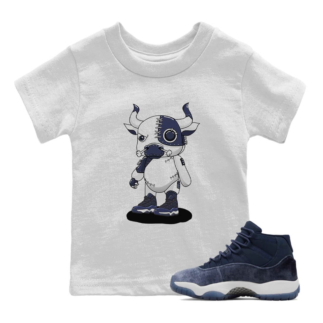 Jordan 11 Midnight Navy Sneaker Match Tees Cyborg Bull Sneaker Tees Jordan 11 Midnight Navy Sneaker Release Tees Kids Shirts