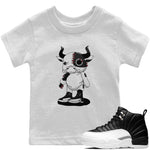 Jordan 12 Playoffs Sneaker Match Tees Cyborg Bull Sneaker Tees Jordan 12 Playoffs Sneaker Release Tees Kids Shirts