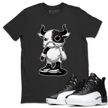 Jordan 12 Playoffs Sneaker Match Tees Cyborg Bull Sneaker Tees Jordan 12 Playoffs Sneaker Release Tees Unisex Shirts