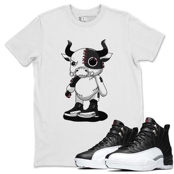 Jordan 12 Playoffs Sneaker Match Tees Cyborg Bull Sneaker Tees Jordan 12 Playoffs Sneaker Release Tees Unisex Shirts