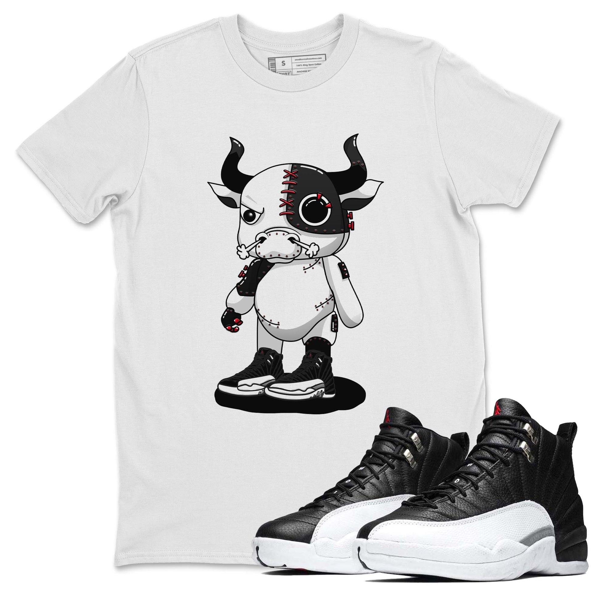 Jordan 12 Playoffs Sneaker Match Tees Cyborg Bull Sneaker Tees Jordan 12 Playoffs Sneaker Release Tees Unisex Shirts