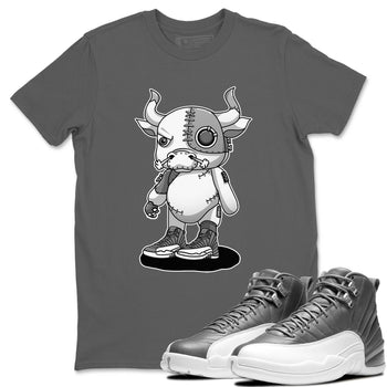 Jordan 12 Stealth Sneaker Match Tees Cyborg Bull Sneaker Tees Jordan 12 Stealth Sneaker Release Tees Unisex Shirts