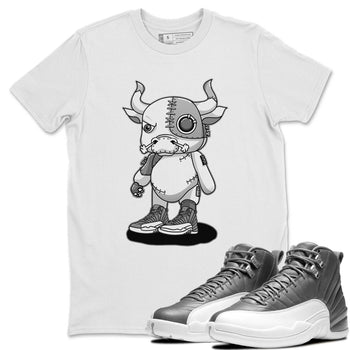 Jordan 12 Stealth Sneaker Match Tees Cyborg Bull Sneaker Tees Jordan 12 Stealth Sneaker Release Tees Unisex Shirts