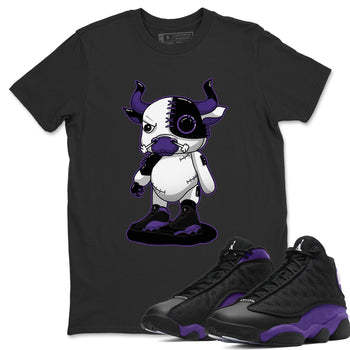 Jordan 13 Court Purple Sneaker Match Tees Cyborg Bull Sneaker Tees Jordan 13 Court Purple Sneaker Release Tees Unisex Shirts