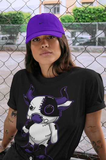 Jordan 13 Court Purple Sneaker Match Tees Cyborg Bull Sneaker Tees Jordan 13 Court Purple Sneaker Release Tees Unisex Shirts
