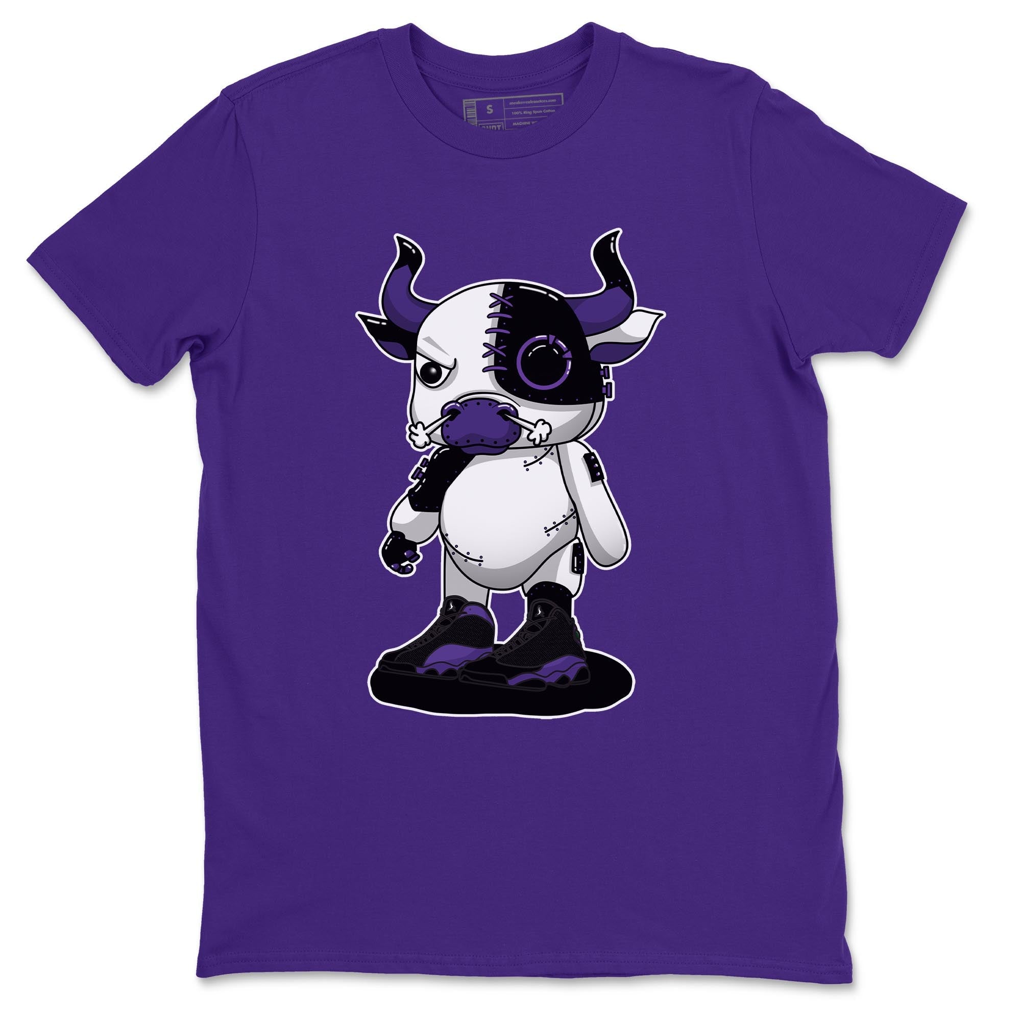 Jordan 13 Court Purple Sneaker Match Tees Cyborg Bull Sneaker Tees Jordan 13 Court Purple Sneaker Release Tees Unisex Shirts
