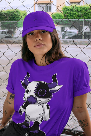 Jordan 13 Court Purple Sneaker Match Tees Cyborg Bull Sneaker Tees Jordan 13 Court Purple Sneaker Release Tees Unisex Shirts