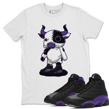 Jordan 13 Court Purple Sneaker Match Tees Cyborg Bull Sneaker Tees Jordan 13 Court Purple Sneaker Release Tees Unisex Shirts