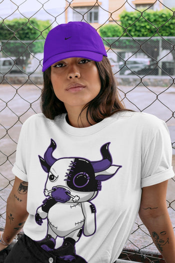 Jordan 13 Court Purple Sneaker Match Tees Cyborg Bull Sneaker Tees Jordan 13 Court Purple Sneaker Release Tees Unisex Shirts