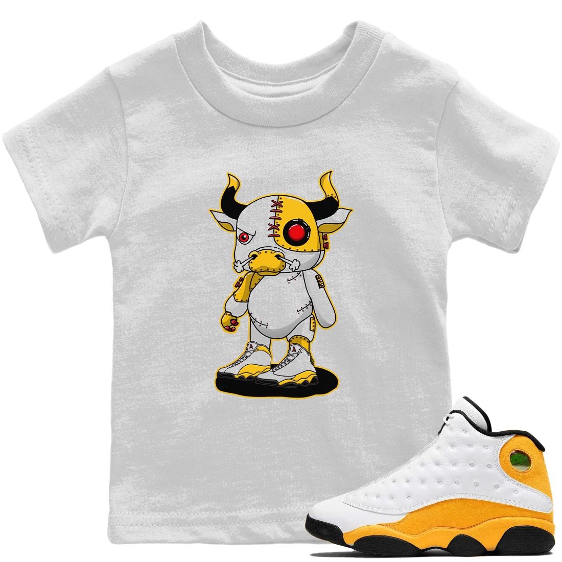 Jordan 13 Del Sol Sneaker Match Tees Cyborg Bull Sneaker Tees Jordan 13 Del Sol Sneaker Release Tees Kids Shirts
