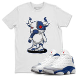 Jordan 13 French Blue Sneaker Match Tees Cyborg Bull Sneaker Tees Jordan 13 French Blue Sneaker Release Tees Unisex Shirts