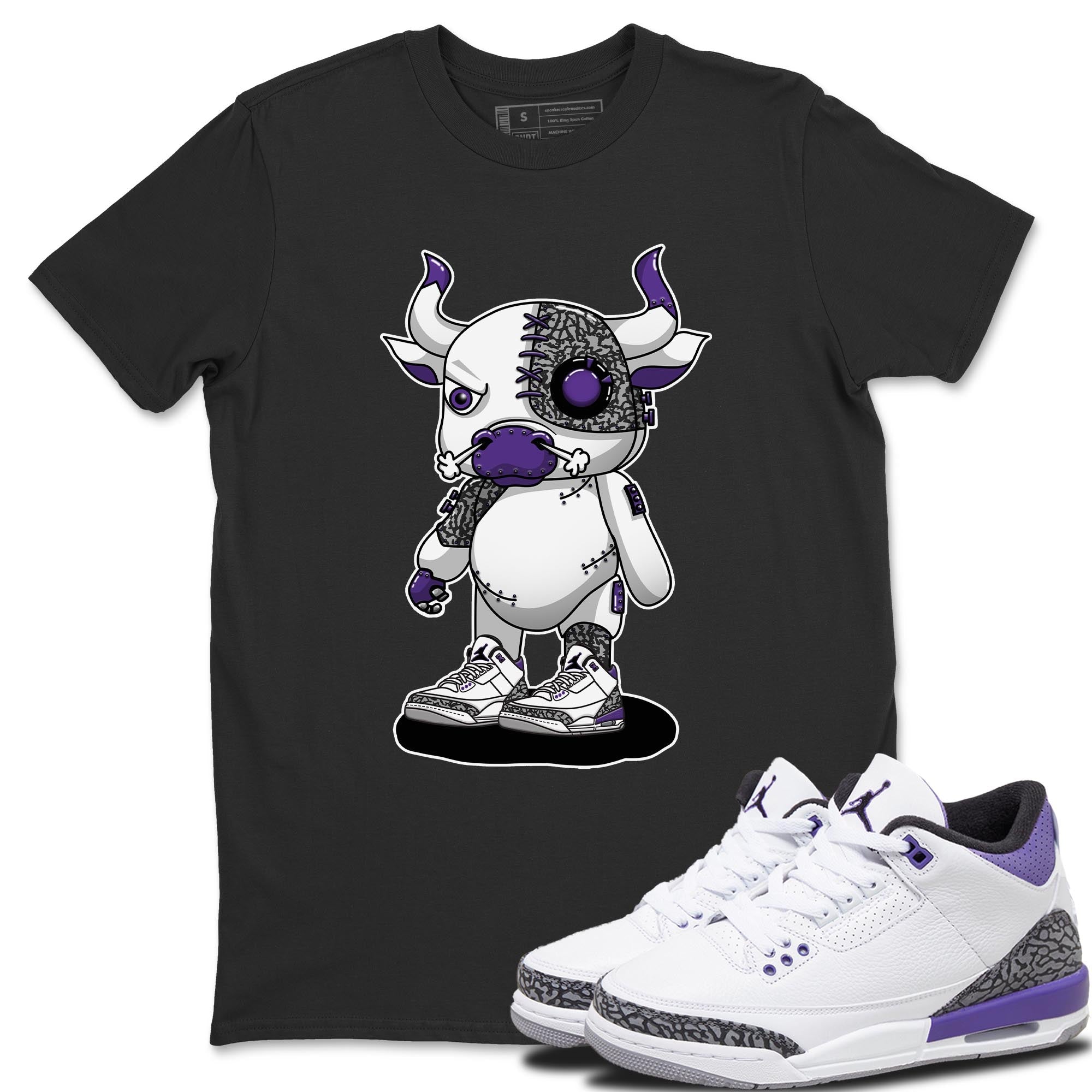 Jordan 3 Dark Iris Sneaker Match Tees Cyborg Bull Sneaker Tees Jordan 3 Dark Iris Sneaker Release Tees Unisex Shirts