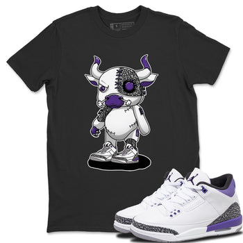 Jordan 3 Dark Iris Sneaker Match Tees Cyborg Bull Sneaker Tees Jordan 3 Dark Iris Sneaker Release Tees Unisex Shirts