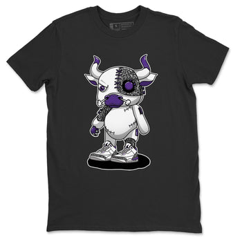 Jordan 3 Dark Iris Sneaker Match Tees Cyborg Bull Sneaker Tees Jordan 3 Dark Iris Sneaker Release Tees Unisex Shirts