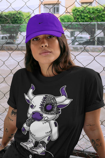 Jordan 3 Dark Iris Sneaker Match Tees Cyborg Bull Sneaker Tees Jordan 3 Dark Iris Sneaker Release Tees Unisex Shirts
