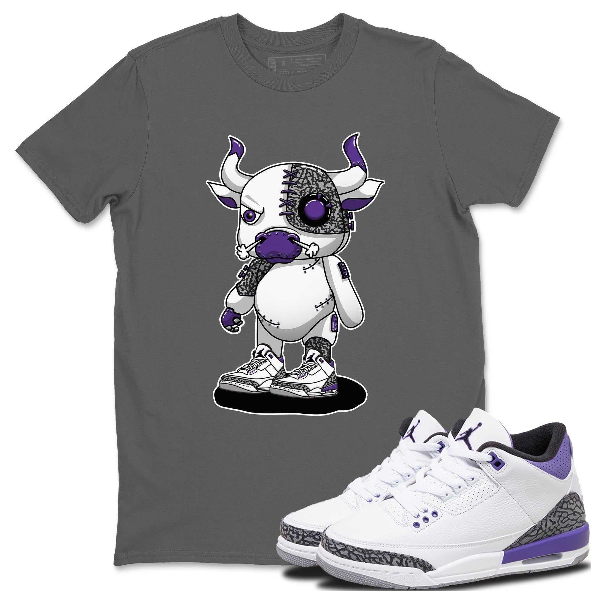 Jordan 3 Dark Iris Sneaker Match Tees Cyborg Bull Sneaker Tees Jordan 3 Dark Iris Sneaker Release Tees Unisex Shirts