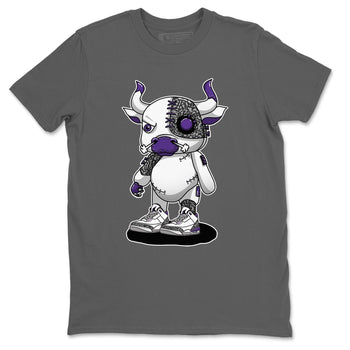 Jordan 3 Dark Iris Sneaker Match Tees Cyborg Bull Sneaker Tees Jordan 3 Dark Iris Sneaker Release Tees Unisex Shirts