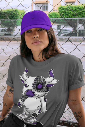 Jordan 3 Dark Iris Sneaker Match Tees Cyborg Bull Sneaker Tees Jordan 3 Dark Iris Sneaker Release Tees Unisex Shirts