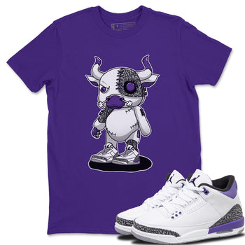 Jordan 3 Dark Iris Sneaker Match Tees Cyborg Bull Sneaker Tees Jordan 3 Dark Iris Sneaker Release Tees Unisex Shirts