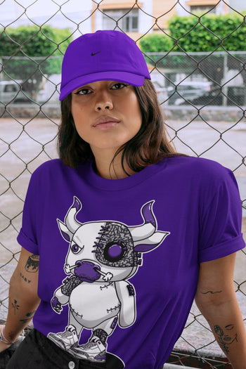 Jordan 3 Dark Iris Sneaker Match Tees Cyborg Bull Sneaker Tees Jordan 3 Dark Iris Sneaker Release Tees Unisex Shirts