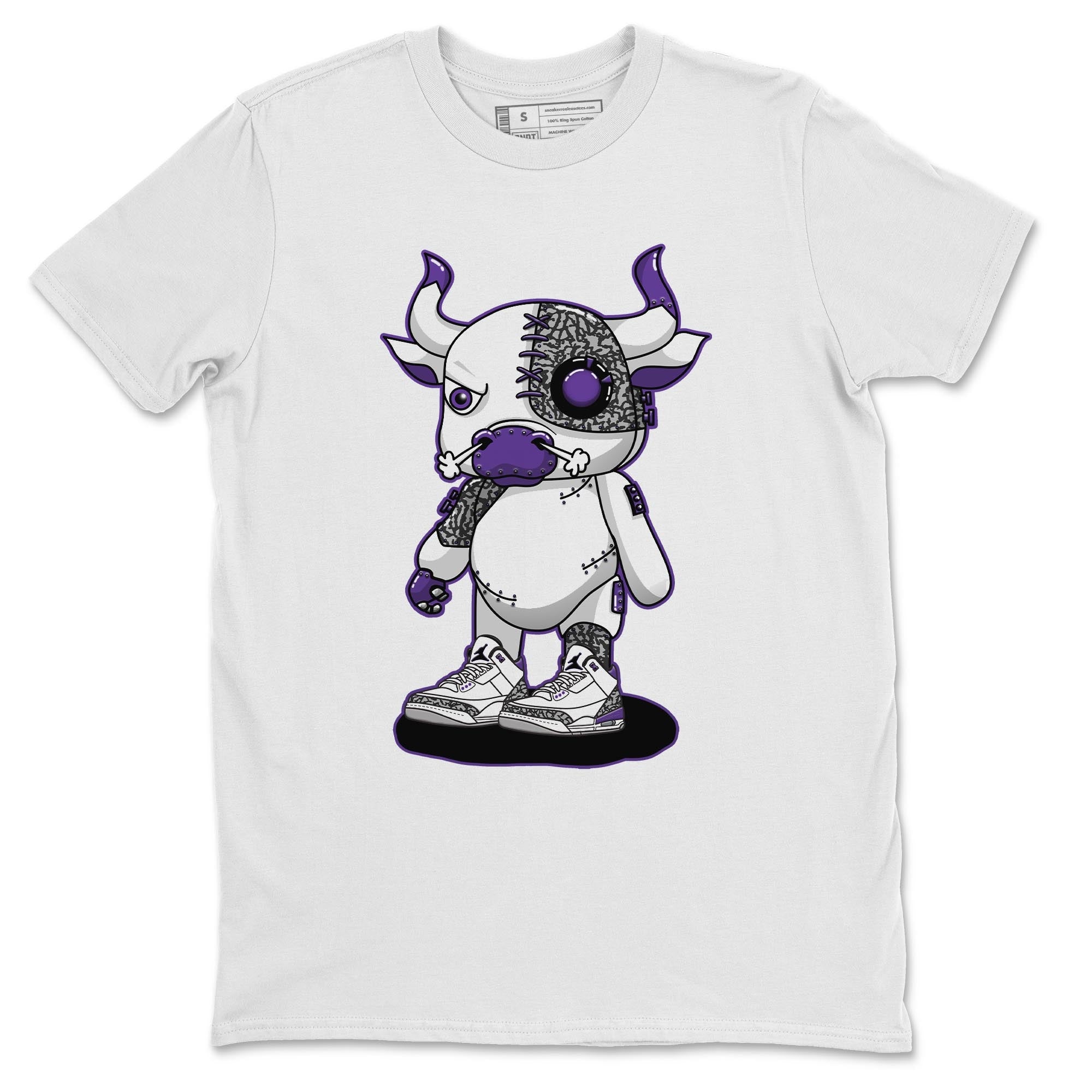 Jordan 3 Dark Iris Sneaker Match Tees Cyborg Bull Sneaker Tees Jordan 3 Dark Iris Sneaker Release Tees Unisex Shirts