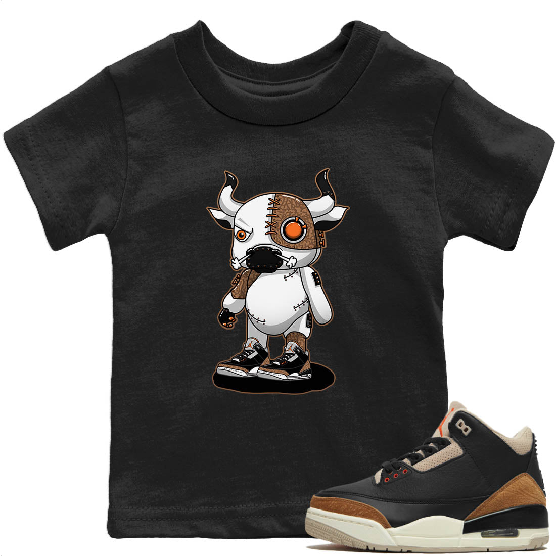 Jordan 3 Desert Elephant Sneaker Match Tees Cyborg Bull Sneaker Tees Jordan 3 Desert Elephant Sneaker Release Tees Kids Shirts