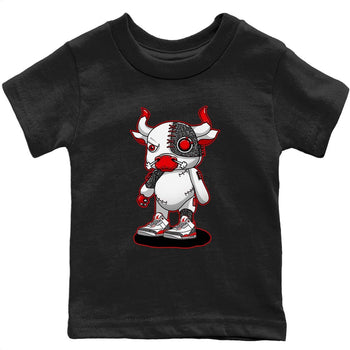 Jordan 3 Fire Red Sneaker Match Tees Cyborg Bull Sneaker Tees Jordan 3 Fire Red Sneaker Release Tees Kids Shirts