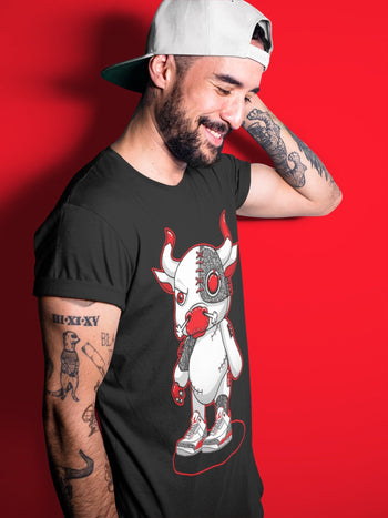 Jordan 3 Fire Red Sneaker Match Tees Cyborg Bull Sneaker Tees Jordan 3 Fire Red Sneaker Release Tees Unisex Shirts
