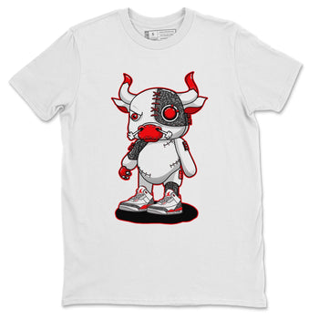 Jordan 3 Fire Red Sneaker Match Tees Cyborg Bull Sneaker Tees Jordan 3 Fire Red Sneaker Release Tees Unisex Shirts