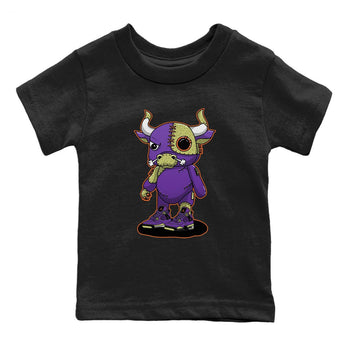Jordan 4 Canyon Purple Sneaker Match Tees Cyborg Bull Sneaker Tees Jordan 4 Canyon Purple Sneaker Release Tees Kids Shirts