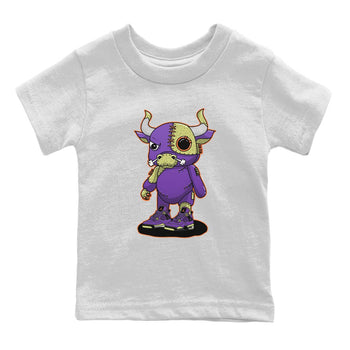 Jordan 4 Canyon Purple Sneaker Match Tees Cyborg Bull Sneaker Tees Jordan 4 Canyon Purple Sneaker Release Tees Kids Shirts