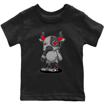 Jordan 4 Infrared Sneaker Match Tees Cyborg Bull Sneaker Tees Jordan 4 Infrared Sneaker Release Tees Kids Shirts