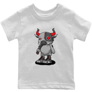 Jordan 4 Infrared Sneaker Match Tees Cyborg Bull Sneaker Tees Jordan 4 Infrared Sneaker Release Tees Kids Shirts