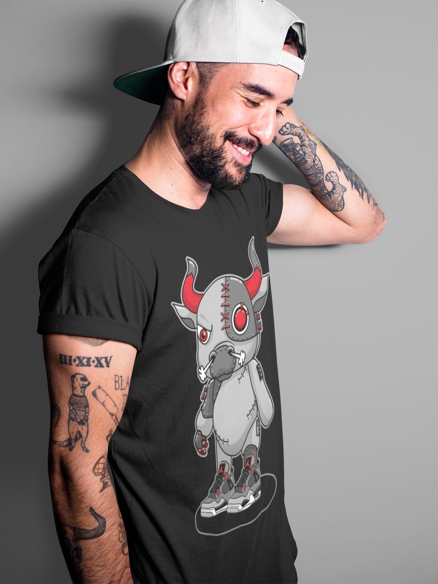 Jordan 4 Infrared Sneaker Match Tees Cyborg Bull Sneaker Tees Jordan 4 Infrared Sneaker Release Tees Unisex Shirts