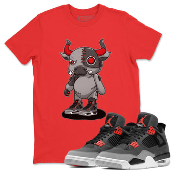 Jordan 4 Infrared Sneaker Match Tees Cyborg Bull Sneaker Tees Jordan 4 Infrared Sneaker Release Tees Unisex Shirts