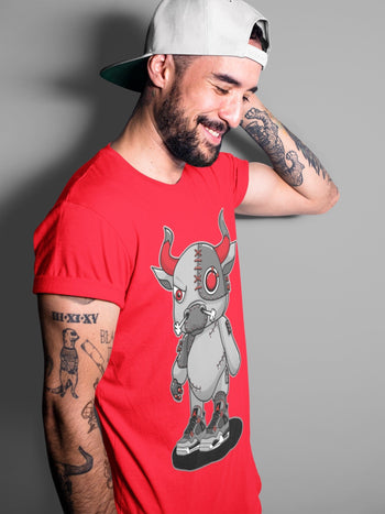 Jordan 4 Infrared Sneaker Match Tees Cyborg Bull Sneaker Tees Jordan 4 Infrared Sneaker Release Tees Unisex Shirts