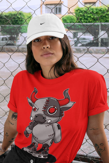 Jordan 4 Infrared Sneaker Match Tees Cyborg Bull Sneaker Tees Jordan 4 Infrared Sneaker Release Tees Unisex Shirts