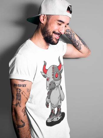 Jordan 4 Infrared Sneaker Match Tees Cyborg Bull Sneaker Tees Jordan 4 Infrared Sneaker Release Tees Unisex Shirts