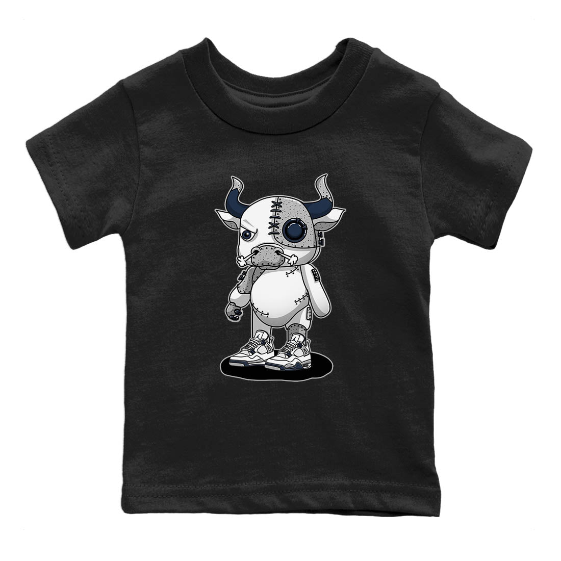 Jordan 4 Midnight Navy Sneaker Match Tees Cyborg Bull Sneaker Tees Jordan 4 Midnight Navy Sneaker Release Tees Kids Shirts