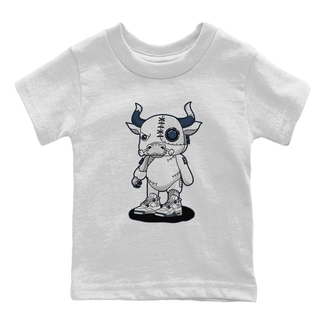 Jordan 4 Midnight Navy Sneaker Match Tees Cyborg Bull Sneaker Tees Jordan 4 Midnight Navy Sneaker Release Tees Kids Shirts