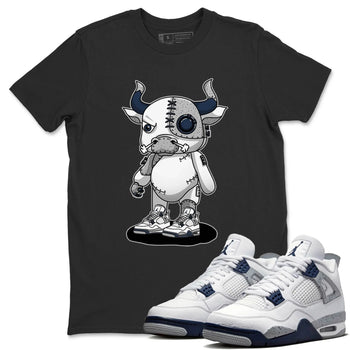 Jordan 4 Midnight Navy Sneaker Match Tees Cyborg Bull Sneaker Tees Jordan 4 Midnight Navy Sneaker Release Tees Unisex Shirts