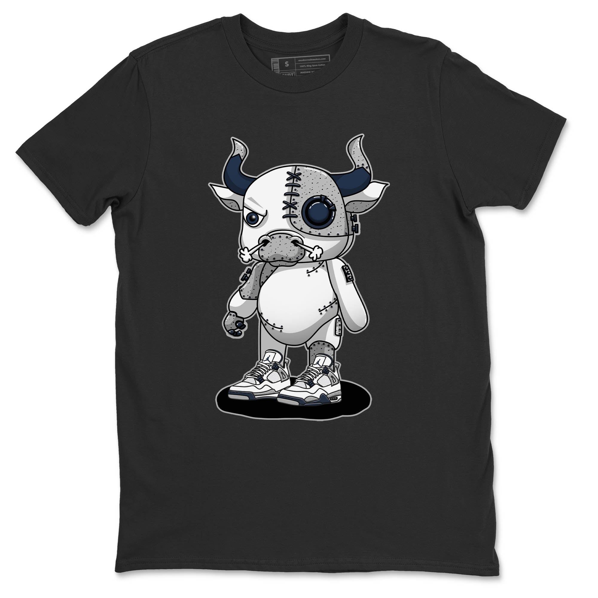 Jordan 4 Midnight Navy Sneaker Match Tees Cyborg Bull Sneaker Tees Jordan 4 Midnight Navy Sneaker Release Tees Unisex Shirts