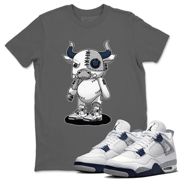 Jordan 4 Midnight Navy Sneaker Match Tees Cyborg Bull Sneaker Tees Jordan 4 Midnight Navy Sneaker Release Tees Unisex Shirts